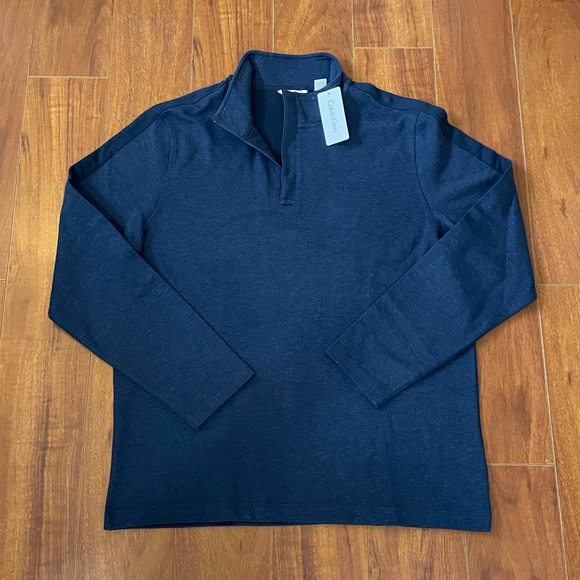 CALVIN KLEIN Long Sleeve Shirt Large Speckled Blue NWT - Picture 12 of 13